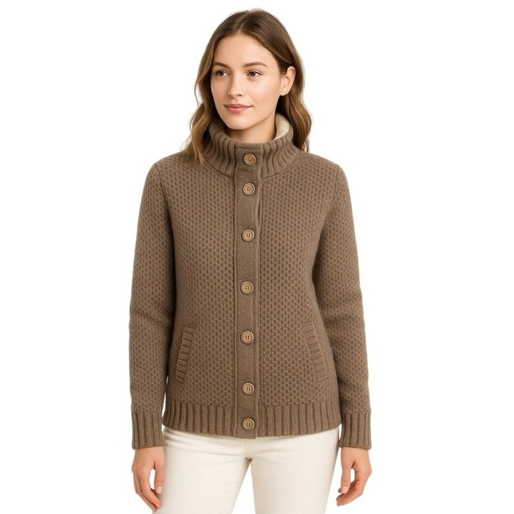 Daniele Blasi Italy Sweater Woman's Small Wool Blend Button Mock Chunky Cardigan